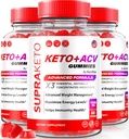 NutraRize (pakke med 3 Supra Keto ACV gummier til vægttab, Premium Keto + ACV Gummies, All- Natural Apple Cider Vinegar Gummy, Advanced Formel, Official Supplement Anmeldelser (180 Gummies)