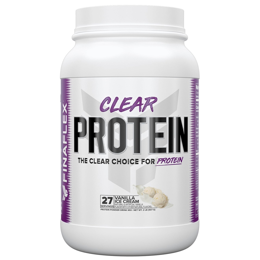 FINAFLEX Clear Protein, Vanilla - 2 LB - fremmer Muscular Performance & Growth - Milkshake- Like Taste - Lavcarb, Lavfedt & Gluten Free - 27 Serveringer
