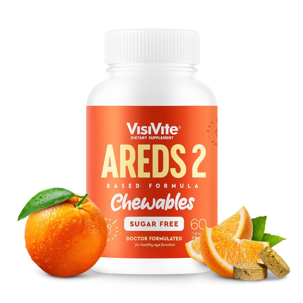 AREDS 2 Sugar- Free Eye Vitaminer - Alternativ til Lutein Gummies for Eye - Lutein for Eye Health - Premium Sugar- Free Eye Vitaminer - Eye Care Kosttilskud til voksne (tyggetabletter)