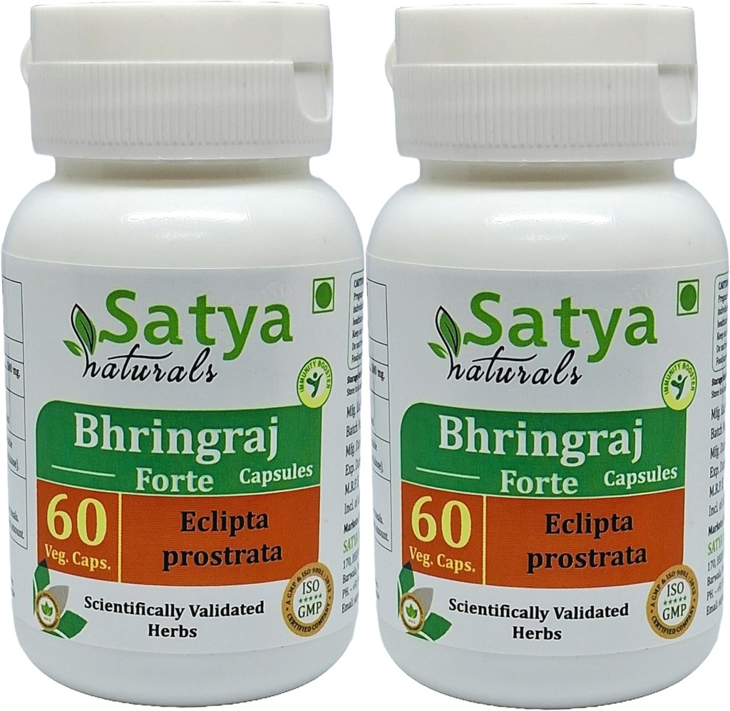 Generisk Bhringraj kapsler, 500mg, 60 Greve, Eclipta Prostrata Extract (pakke af 2, Capsule)