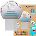 Adamson Lice Comb - Rustfrit stål Lice Comb for Kids - Effektiv Nit Comb - Lice Combs til tykt hår - holdbart og let at rengøre - Peine para Piojos y Liendres para Niñas