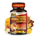 Organic Cayenne Pepper 9IN1 Kompleks med kanel, Ingefær, Gurkemeje for total sundhed, immunsystem, fordøjelse Wellness (150 greve (pakke med 1))