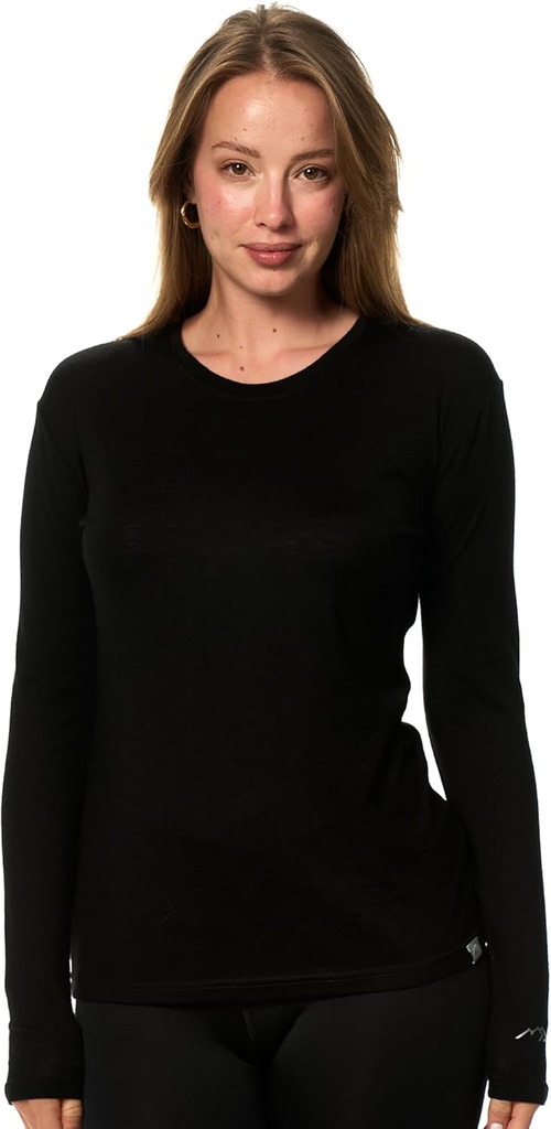 Merino Uld Base Layer Kvinder - 100% Merino Uld Skjorter Kvinder Termisk Undertøj Lang Ærme T-Skjort til Vandreture