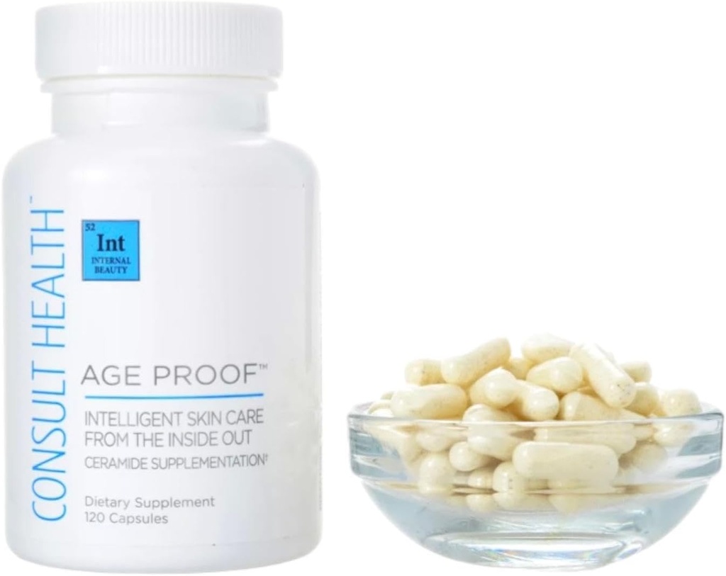 Ceramide Kosttilskud Kapsler - Hyaluronsyre til Hydreret og Plump Skin - 120 Tælling (pakning med 1)