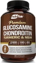 NutriFlair Glucosamin Chondroitin Gurkemeje MSM Boswellia, 180 Kapsler - Fælles Comfort supplement - Natural & Non- GMO - Antioxidant piller - Understøtter Tilbage, Knopper, Hænder, Joints, Cartiage