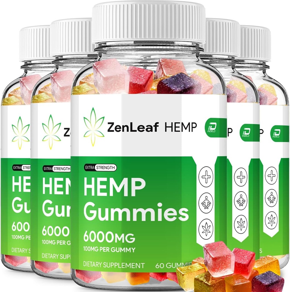 Zen Leaf Hamp Gummies - med Hamp Seed Extract ZenLeaf Hamp Gummies Tinnitus Herbal Support, Sundhed og Wellness Support, Alle naturlige Zen Leaf Hamp Gummies (5 Pack - 300 Gummies)