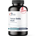 Design til sundhed Methylerede Multivitamin for kvinder & mænd - To gange dagligt multimineral supplement & Multivitamin uden jern + Methylerede B12 og folat, C-vitamin, K, D, E + mere (240 kapsler)