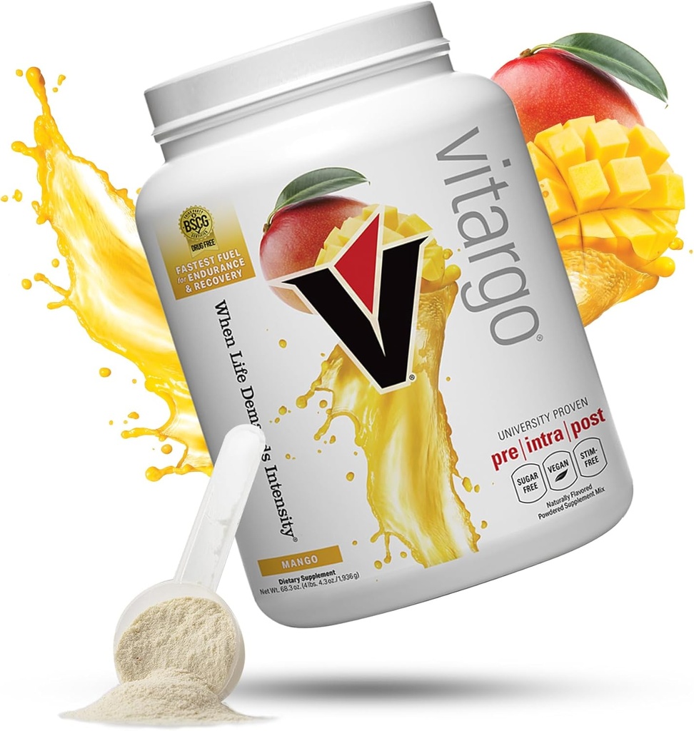 Vitargo Carbohydrate Powder124; Feed Muscle Glycogen 2X Hurtigere 124; 4.4 LB Mango Pre Workout & Post Workout Recovery Powder 124; Carb supplement til inddrivelse, Endurance, Gain Muscle Mass
