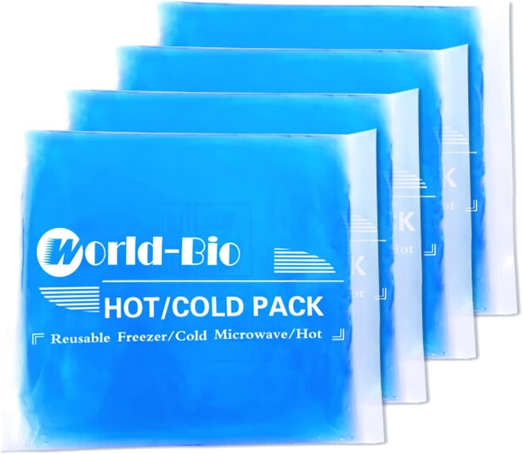 Gel bløde bøjelige ispakninger til skader, Genbrugelig Cold Pack, Hot Cold Compress for Joint & Muscle Pain, Kirurgi Inddrivelse, Betændelse, Hævelse, Ansigtet, Hoved, Arme, Ankle & Foot Skader, 4 Packs- 5.1 "x6.3"