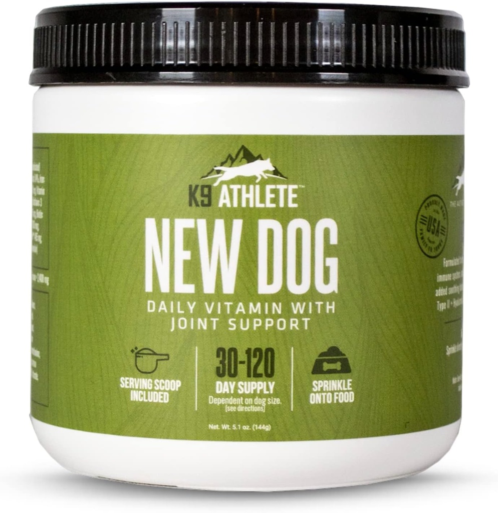 K9 Atlete - Ny hund Budd124; Hund Fælles tillæg & Hund Multivitamin - Puppy & Senior Hund Vitaminer - Fælles tillæg for hunde - Multivitamin for hunde & Hund fælles sundhed - Vitaminer for hunde