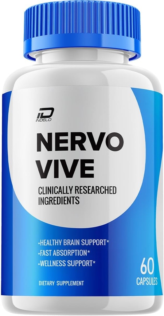 Nervo Vive Brain Supplement Capsules – NervoVive All-Natural Maximum Strength Formula for Enhanced Memory and Focus Pills, Vive Nervo Support and Reviews (1 Pack – 60 Capsules)