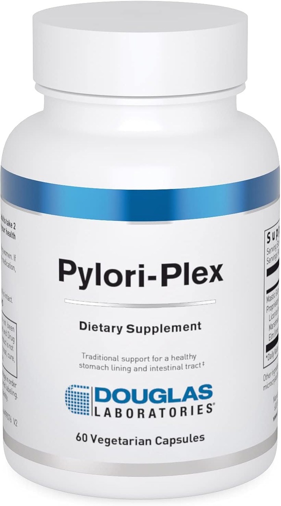 Douglas Laboratories Pylori-Plex - For Stomach Lining & GI Support* - With Mastic Gum, Licorice Root, Marshmallow Root & Slippery Elm - DGL Supplement - 60 Vegetarian Capsules