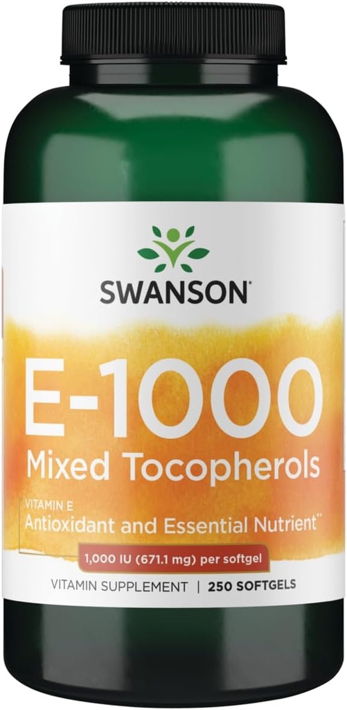Swanson Vitamin E blandet tocopheroler 1000 Iu (671.1 Milligram) 250 Sgels
