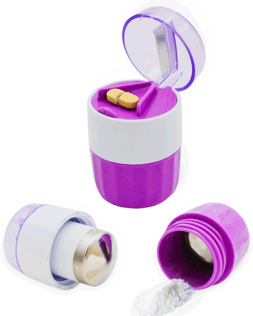 KIRIYUUK Pill Crusher og Grinder, knuser flere tabletter til en fin pulver, rustfrit stål, perfekt til rejser, Ablet Pulverizer Velegnet til rejser, Great Fodring Tube brug og Kæledyr, Daglig brug