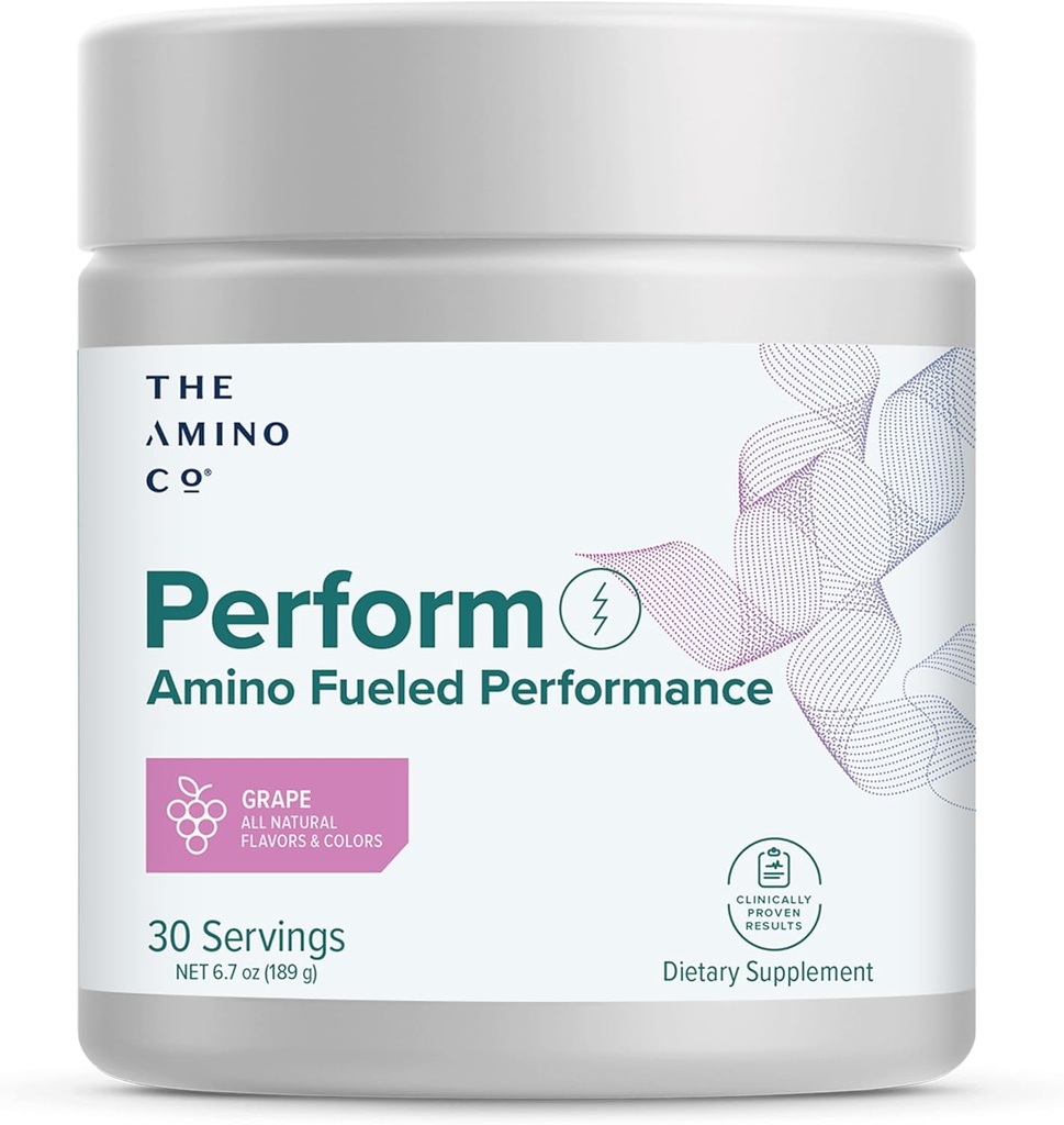 Amino CO. - Udfør Pre Workout Powder supplement med Pure EAA Aminosyrer & Natural Flavor, Stevia sødet Preworkout Energy Boost til mænd og kvinder - Grape (6.7 oz)