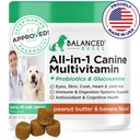 Balanceret Breed All- in-1 Hund Vitamin Kosttilskud Lavet i USA Vet- Pharmacist Godkendte hund Multivitamin Probiotika Glucosamin Chondroitin Hunde Salmon Oil Skin Coat Senior Hunde Supplement NonGMO