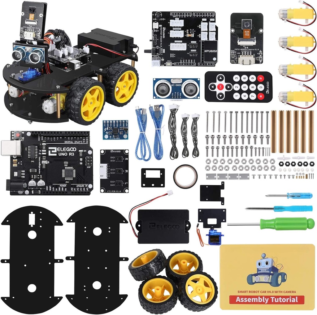 ELEGOO UNO R3 Smart Robot Car Kit V4 til Arduino Robotics for Kids Age 8- 12 12- 16 STEM Science Kits Coding Gaver til 8 9 10 11 12 13 14 15 16 År Gamle drenge Piger Teens Cool Engineering Building Legetøj