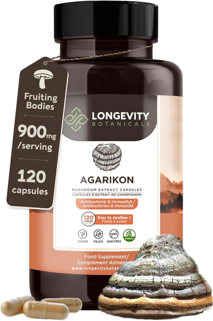 Longevity Botanicals Agarikon Mushroom Extract Kapsler (120)