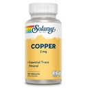 Solaray Copper 2 mg 12, Sund Red Blood Cell Danation, Immun og Nerve Funktionsstøtte 124; Non- GMO