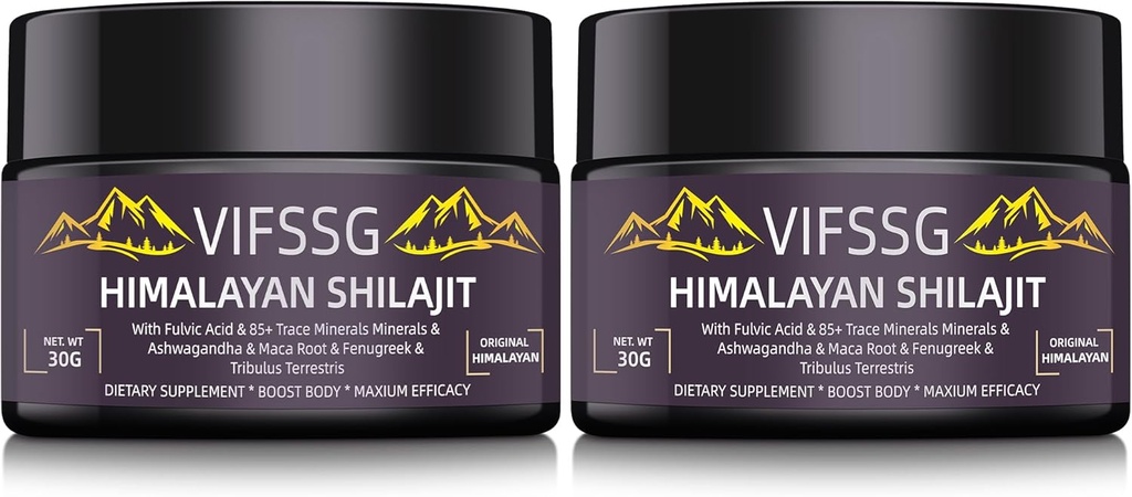 700 Mg Shilajit Supplement, Natural Organic Shilajit Resin Supplement, Shilajit Himalayan Organic, Gold Grade Nature Shilajit med 4 in-1 Complex for Energy Support, 60 Bedste, 2Pack