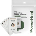 PowerHeal Energel Hydrogel - Sår Gel til at dække din skade og hjælpe med at vedligeholde & Give fugt til cuts, Abrasions, Blisters, Burns, Scrapes, Kirurgiske Incisions, ulcera & mere - 5 -Pack, 0.26 Oz hver