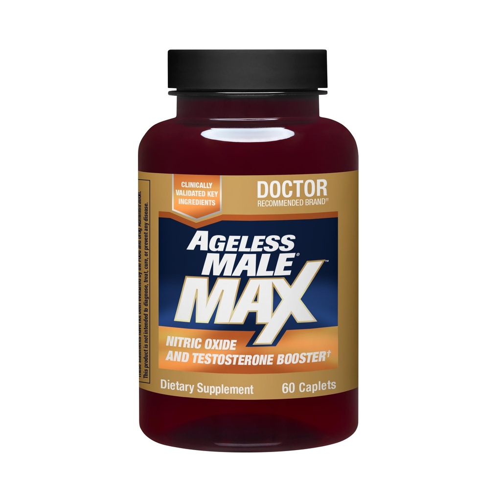 Agueless Mand Max i alt Testosteron Booster supplement til mænd, 60 kapsler