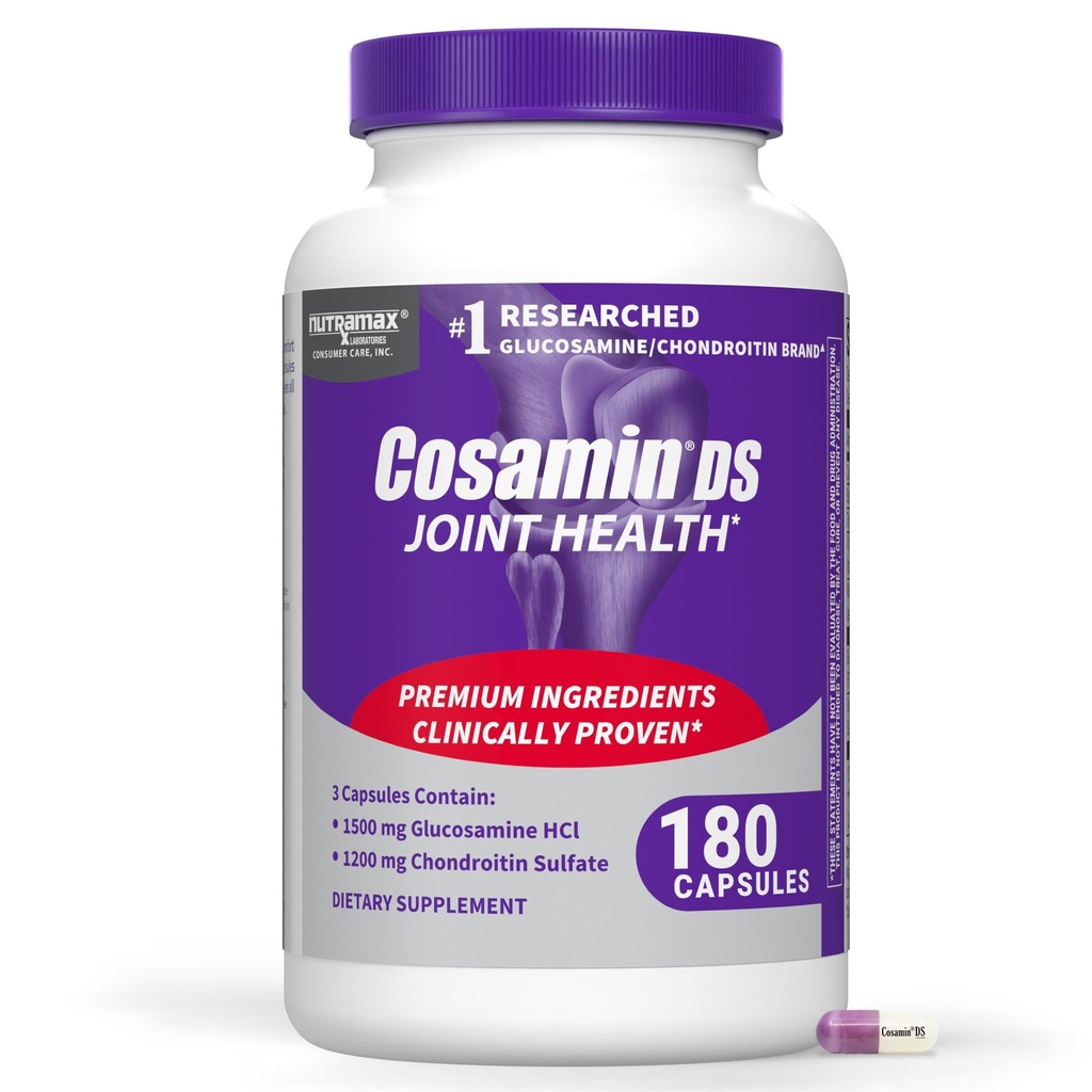 Nutramax Laboratories Cosamin ® DS Joint Health Supplement med Glucosamin & Chondroitin til Mænd & Kvinder Fælles Sundhed, 180 Kapsler