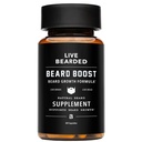 Levende Bearded Beard Boost - skæg vækst vitaminer til mænd med biotin, collagen, Silica, Fo-Ti Root - Ansigtshårvækst for mænd, Made in the United Kingdom