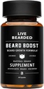 Levende Bearded Beard Boost - skæg vækst vitaminer til mænd med biotin, collagen, Silica, Fo-Ti Root - Ansigtshårvækst for mænd, Made in the United Kingdom