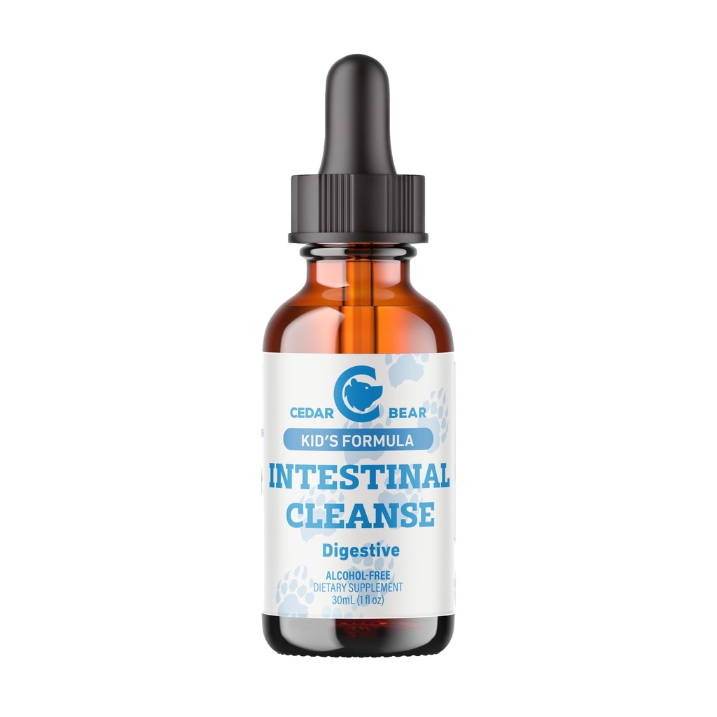 Cedar Bear - Intestinal Cleanse for Kids, Liquid Herbal Supplement for Detox and Digestive Cleanse with Natural Herbs, Alcohol-Free Gut Cleanse Drops for Children, 1 fl oz / 30 ml
