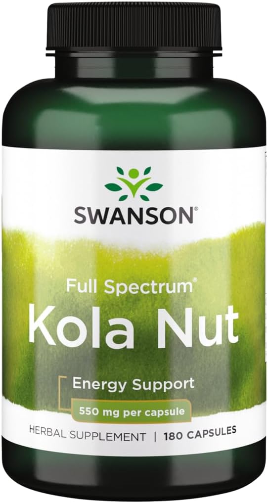 Swanson Full Spectrum Kola Nut Energy Physical Performance Support 550 Milligram 180 Kapsler