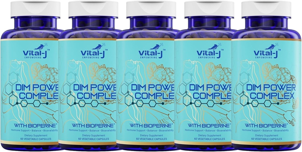 4-in-1 DIM Potent Complex 300mg - Estrogen Balance and Metabolism, Energy & Menopause Support Supplement with Bioperine (x4), Calcium and Broccoli Extract - for Women and Men 150 Servings