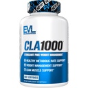 Conjugated linolsyre CLA piller - CLA 1000mg kost piller til støtte vægttab fedt brændende muskel og hurtigere metabolisme - Stimulantfri CLA 1000mg Saflor baseret fedt tab støttepiller - 180