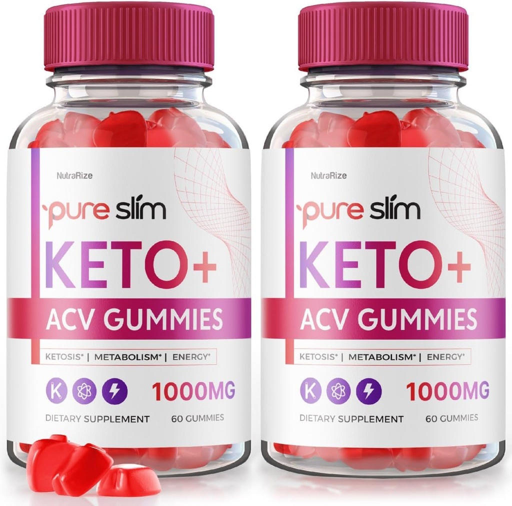 NutraRize (pakke med 2 Pure Slim Keto + ACV gummies for Advanced Weight Loss, Maksimum Strength Supplement (120 gummies)