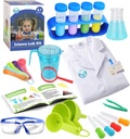 UNGLINGA Kids Science Experiment Kit med lab Coat Scientist Cottany Dress Up and Rolle Play Legetøj gave til drenge piger børn julefødselsdagsfest