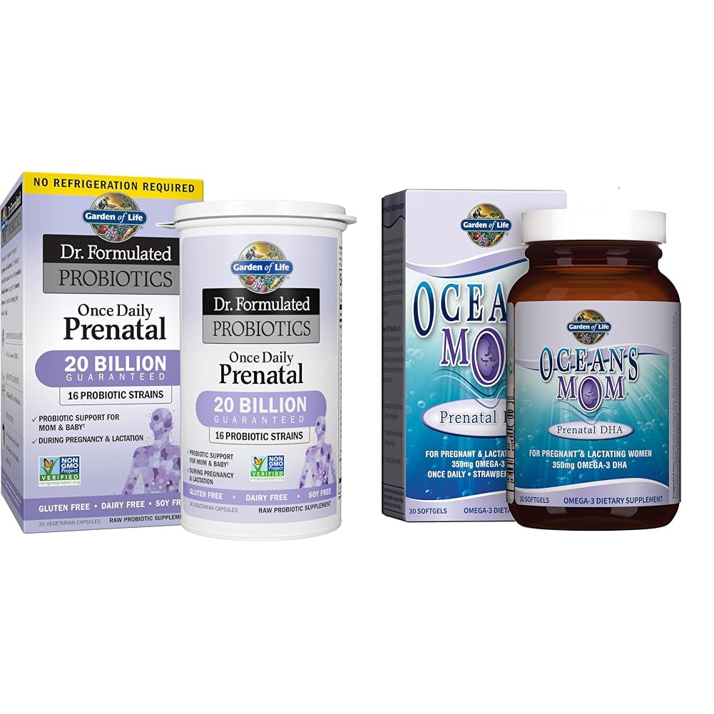 Livets have - Dr. Formuleret Probiotika En gang daglig Prenatal & Oceans Mor Prenatal Fish Oil DHA, Omega 3 Fish Oil Supplement