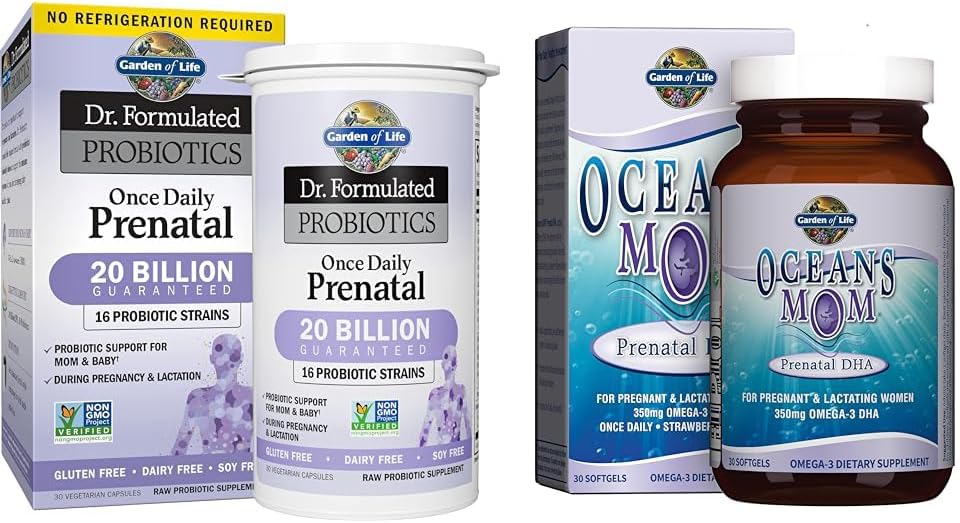Livets have - Dr. Formuleret Probiotika En gang daglig Prenatal & Oceans Mor Prenatal Fish Oil DHA, Omega 3 Fish Oil Supplement