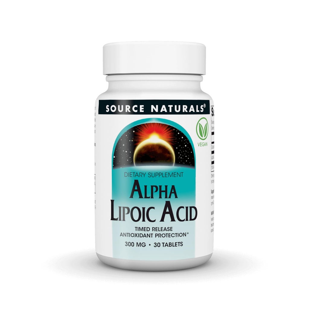 Source Naturals Alpha Lipoic Acid - understøtter sund sukker Metabolisme, leverfunktion og energidannelse *, 300mg - 30 tidsudgivelsestabletter