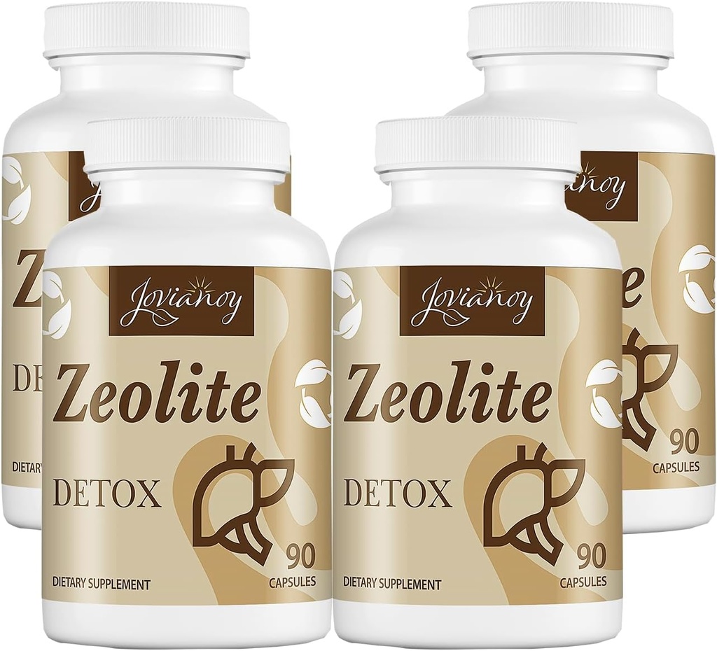 Zeolit Detox kapsler, Organic Aktiveret Charcoal, Bentonit Clay, 1-2 µm Clinoptilolite, Maksimal Absorption, Gut Lever Detox Rengøre fuld krop til kvinder Mænd, 360 Kapsler