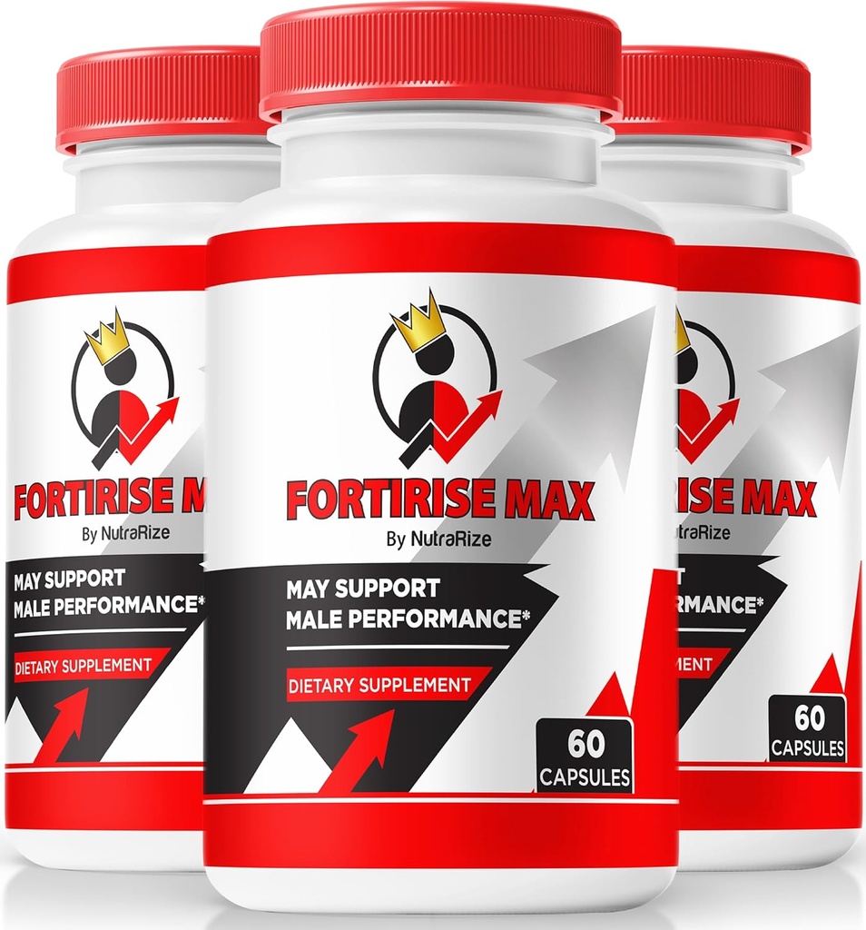(3 Pack) Fortirise Max, Official Fortirise Max for Mænd - Understøtter Stamina og energiniveauer, Alle naturlige formel til støtte ydeevne og samlet sundhed, Fortirise Max Pills anmeldelse (180 kapsler)