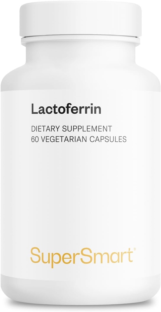 Supersmart - Lactoferrin Supplement (høj styrke) - Whey Proteins Extract - Natural Glycoprotein Б124; Non- GMO & Gluten Free - 60 vegetariske kapsler