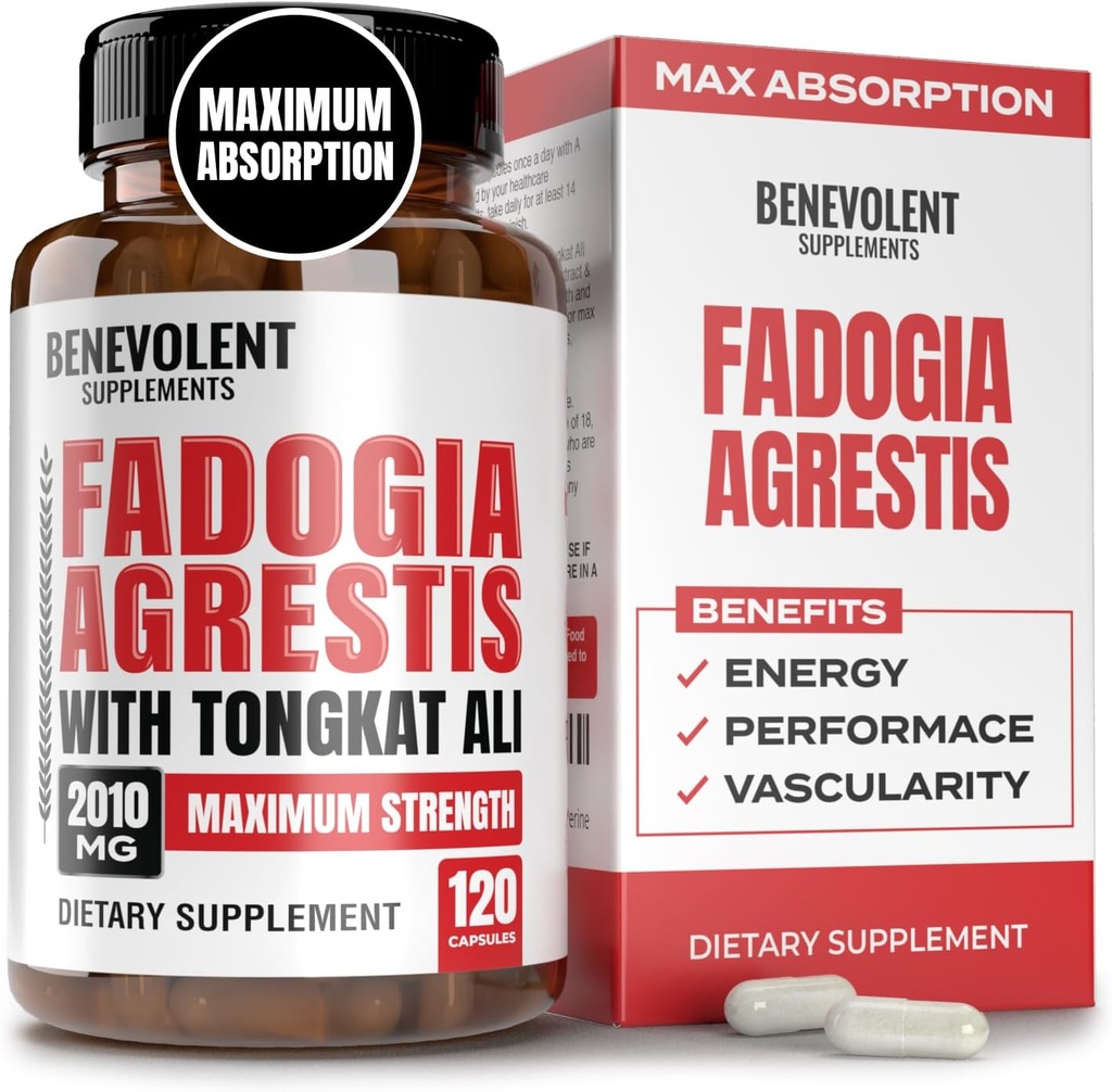 Fadogia Agrestis 1500mg [Highest Purity] + BioPerine® for High Absorption Supplement with Tongkat Ali - Increase Stamina, Lean Muscle Growth & Recovery, Boosts Drive 3rd Party Tested 120 Capsules