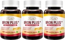 Lovita Iron 18 mg, 6 i 1 jerntilskud til kvinder, med C-vitamin, Dong Quai & B12, Vegan Vitamin til støtte for produktionen af røde blodceller uden obstipation, 120 kapsler (pakning med 3)