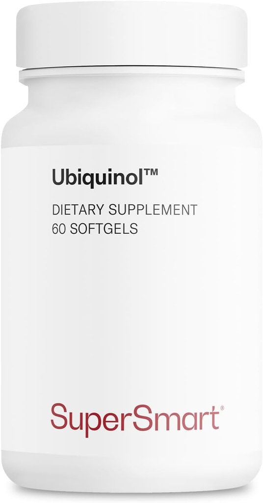 Supersmart Ubiquinol 200mg per dag (høj absorption) - Patenteret Keneka CoQ10 Supplement - Aktiv form af Coenzym Q10