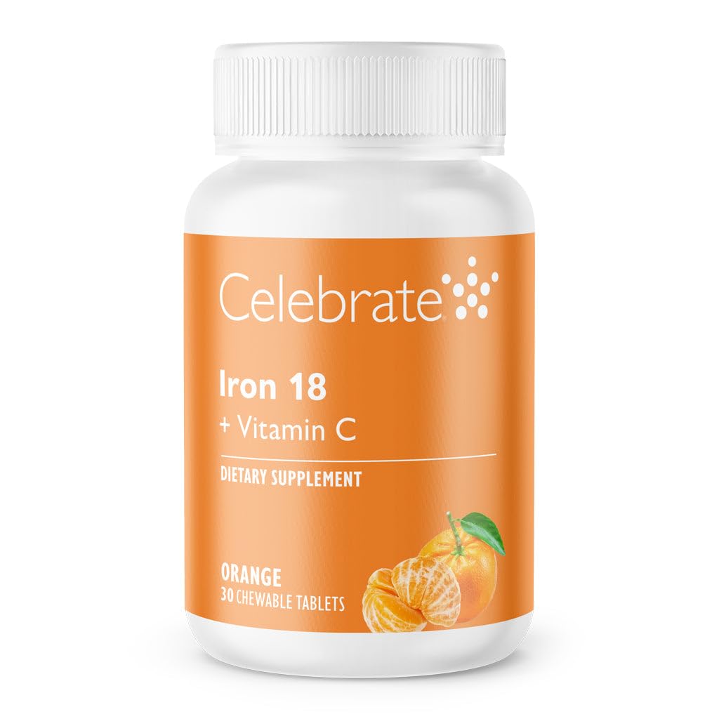 Celebrate Iron + C 18mg Chewable Tangerin, 30 Count
