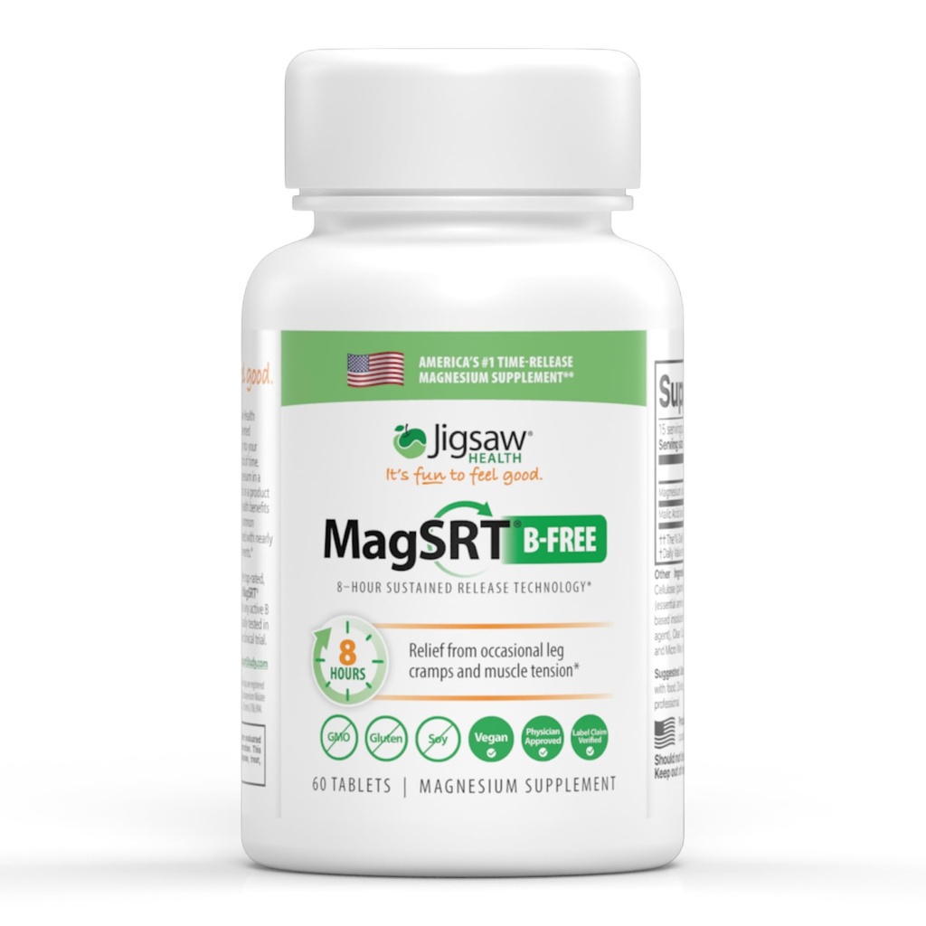 Jigsaw Health MagSRT (B- Free) Note 124; Premium, Organic, Slow Release Magnesium Supplement