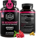 Black Forest 5X Berberine a Dihydroberberine Supplement (Super Berberine nu 5X mere effektiv end regelmæssig Berberine HCL) Bedste Dihydroberberine med Ceylon kanel - svarende til Berberine Phytosome