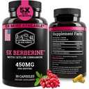 Black Forest 5X Berberine a Dihydroberberine Supplement (Super Berberine nu 5X mere effektiv end regelmæssig Berberine HCL) Bedste Dihydroberberine med Ceylon kanel - svarende til Berberine Phytosome