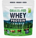 Opportuniteas Grass Fed Whey Isolate Protein Powder - Unflavored 28g Protein Powder uden kunstige sødestoffer, Hormon-Free Cows, Non GMO - 2.5lb