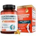 Glucosamin Chondroitin MSM Joint Support - Collagen Peptider, gurkemeje og ingefær, Hyaluronsyre, Glucosamin Chondroitin Sulfate for Joint Comfort - Gluten Free, Non GMO, 180 Kapsler